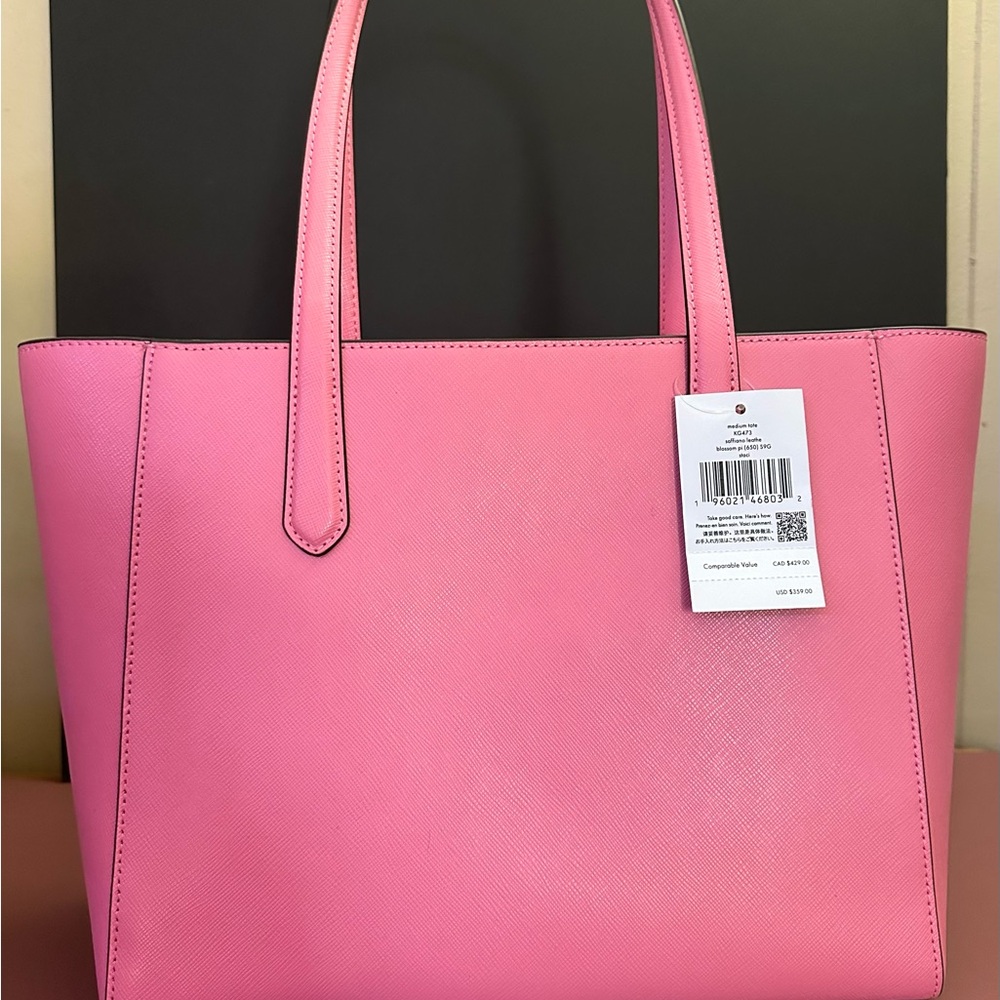 Kate Spade NY Blossom Pink Staci Medium Tote Bag & Blossom Pink Zip Wristlet - Picture 4 of 10